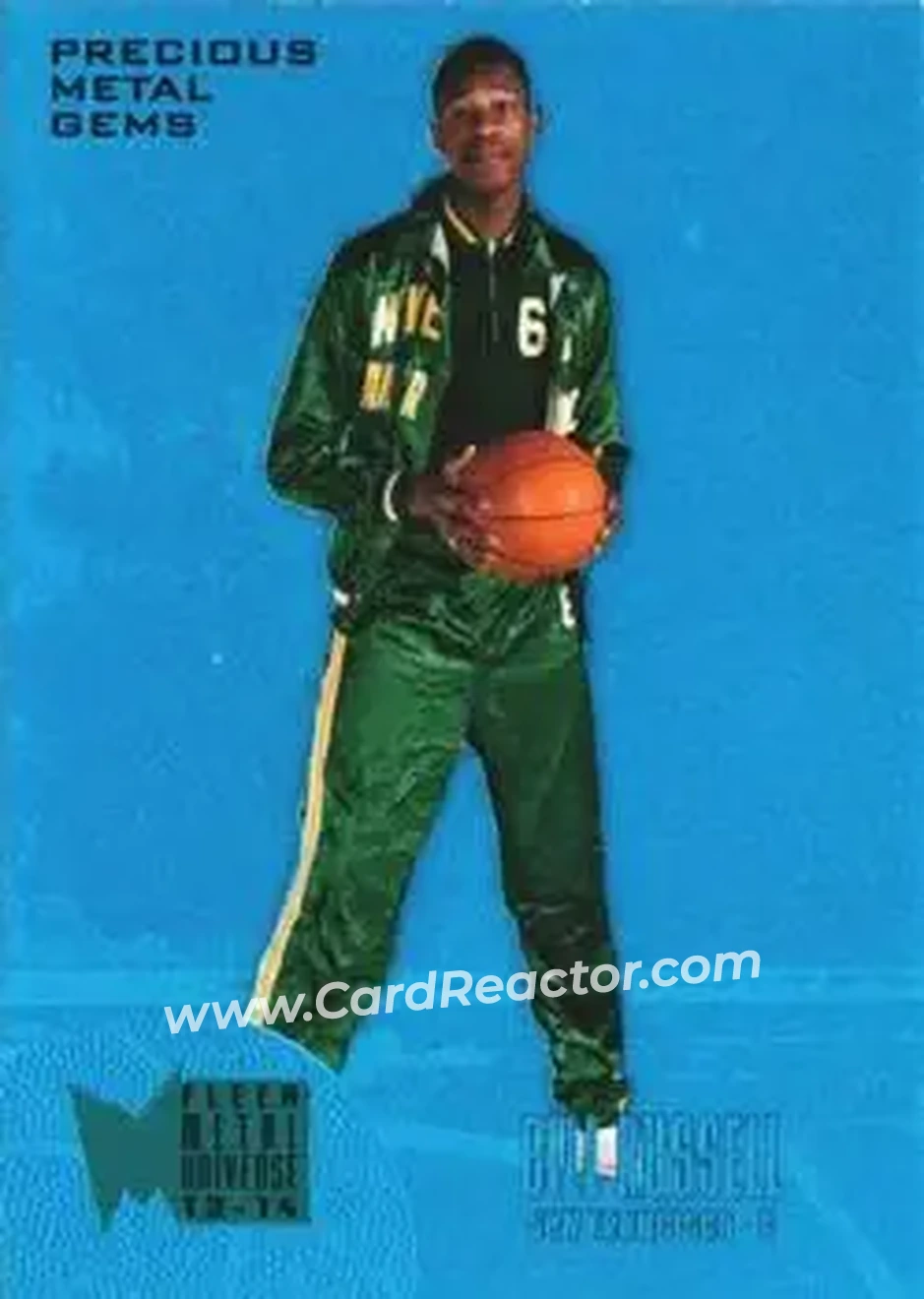 2013-14 Fleer Retro - '95-96 Metal Universe Precious Metal Gems Blue #244 - Bill Russell - San Francisco Dons - Front