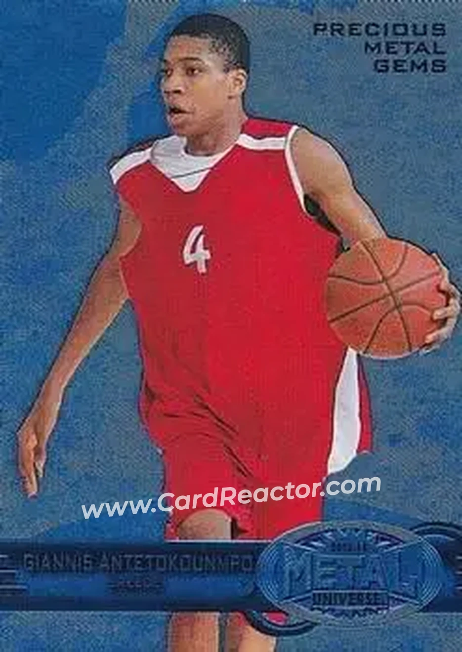 2013-14 Fleer Retro - '97-98 Metal Universe Precious Metal Gems Blue #252 - Giannis Antetokounmpo - Greece - Front