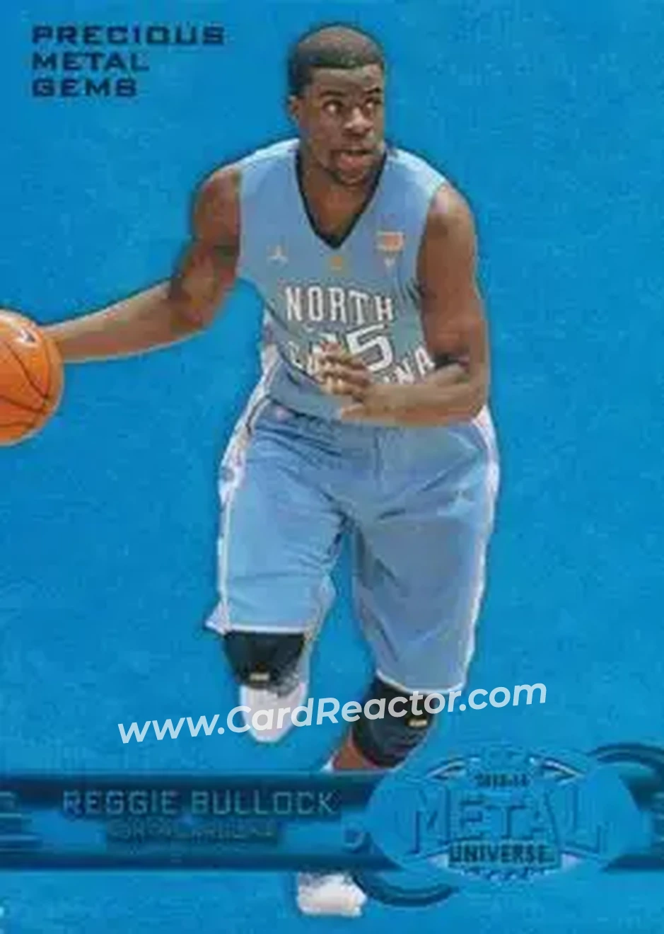2013-14 Fleer Retro - '97-98 Metal Universe Precious Metal Gems Blue #261 - Reggie Bullock - North Carolina Tar Heels - Front