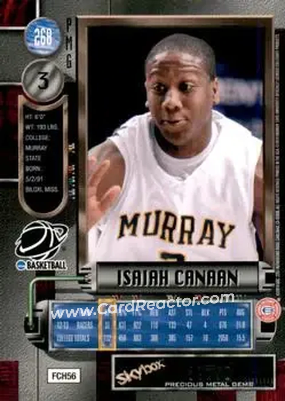 2013-14 Fleer Retro - '97-98 Metal Universe Precious Metal Gems Blue #268 - Isaiah Canaan - Murray State Racers - Back