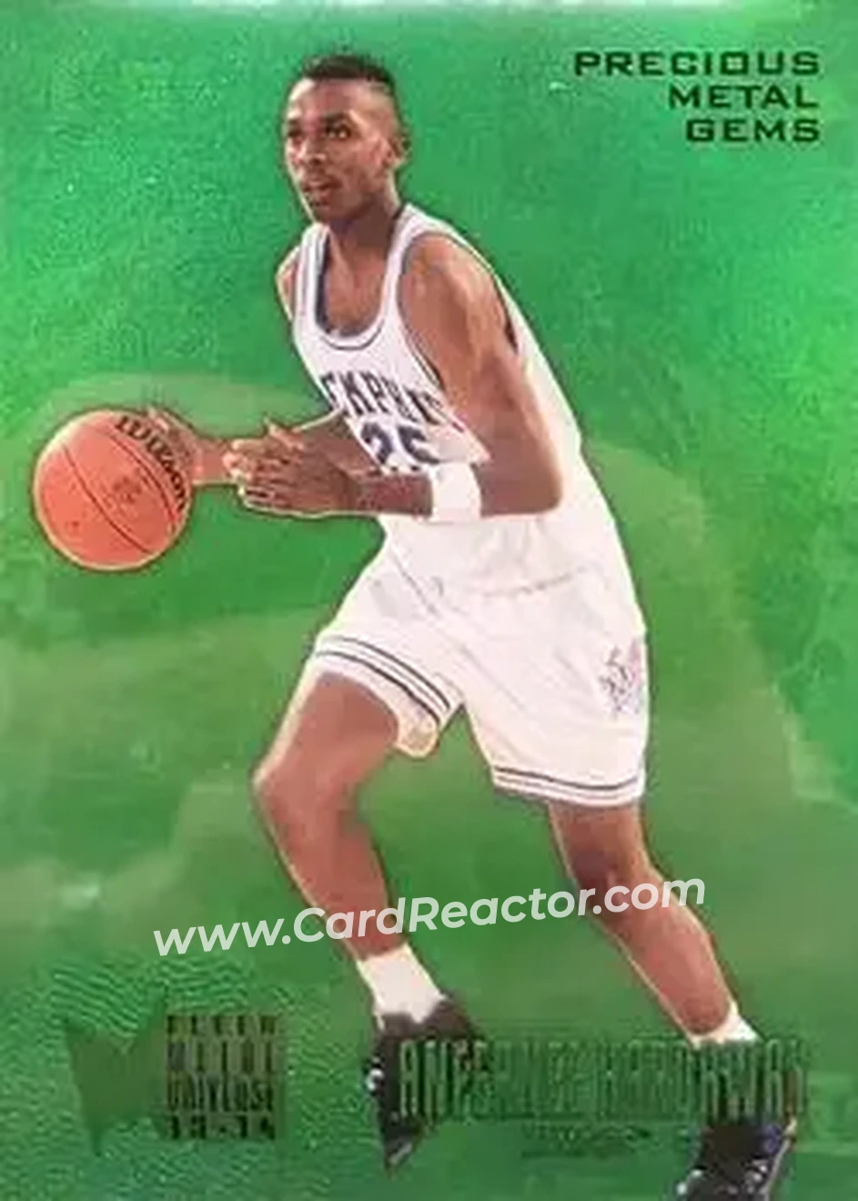 2013-14 Fleer Retro - '95-96 Metal Universe Precious Metal Gems Green #236 - Anfernee Hardaway - Memphis Tigers - Front