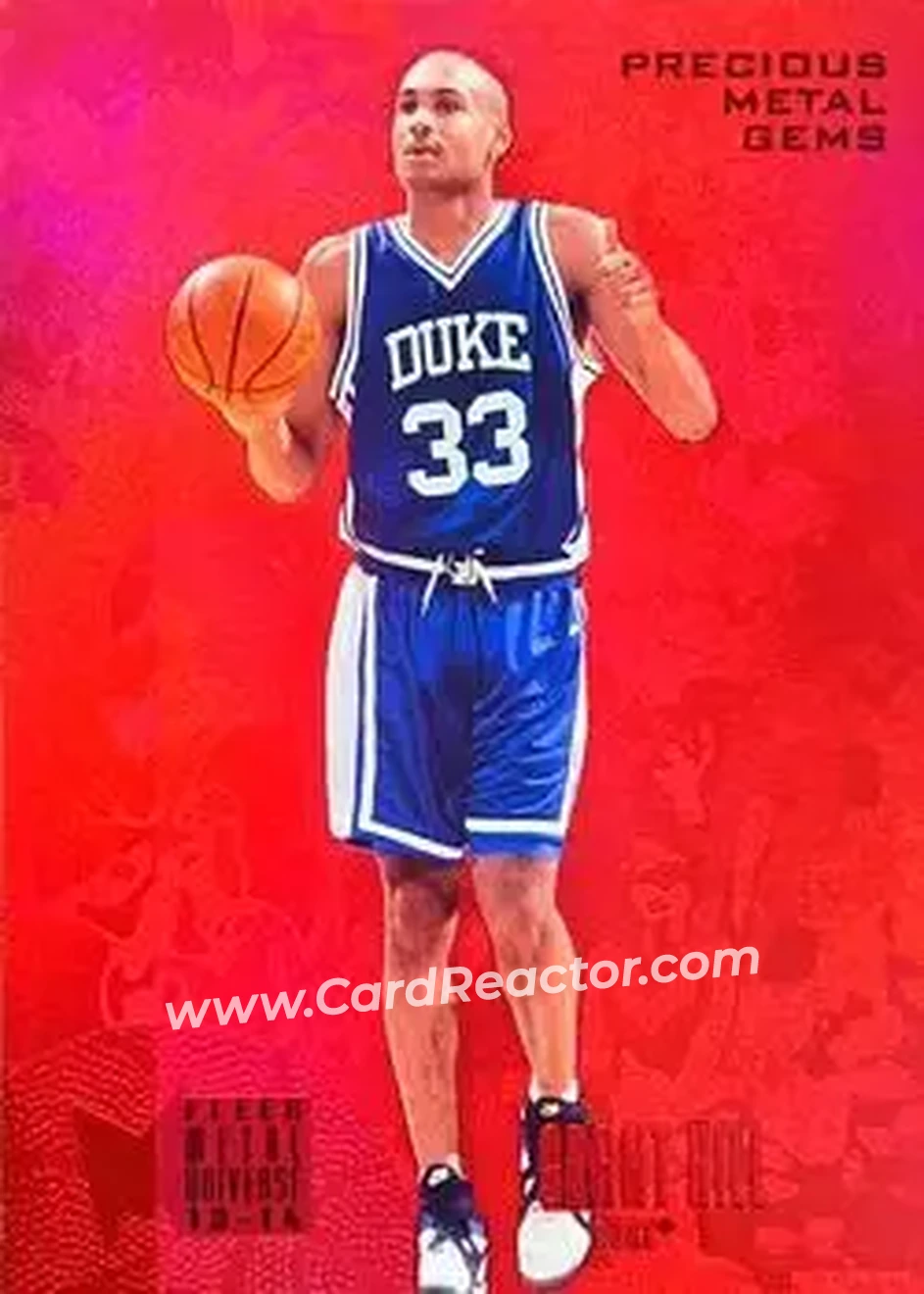 2013-14 Fleer Retro - '95-96 Metal Universe Precious Metal Gems Red #222 - Grant Hill - Duke Blue Devils - Front