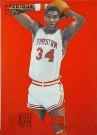 2013-14 Fleer Retro - '95-96 Metal Universe Precious Metal Gems Red #227 - Hakeem Olajuwon - Houston Cougars
