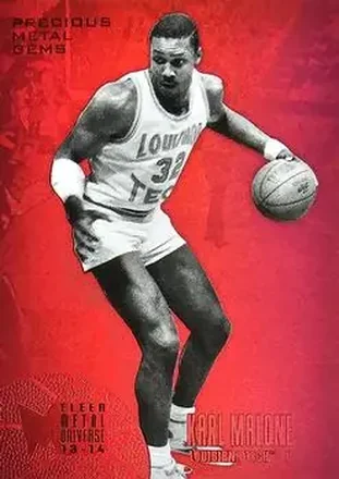 2013-14 Fleer Retro - '95-96 Metal Universe Precious Metal Gems Red #233 - Karl Malone - Louisiana Tech Bulldogs