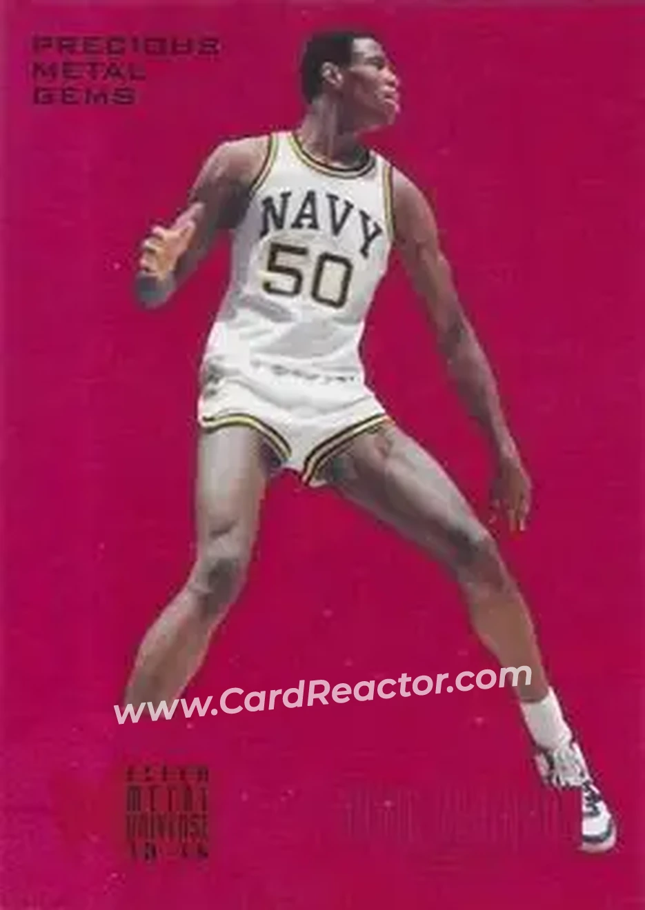 2013-14 Fleer Retro - '95-96 Metal Universe Precious Metal Gems Red #238 - David Robinson - Navy Midshipmen - Front