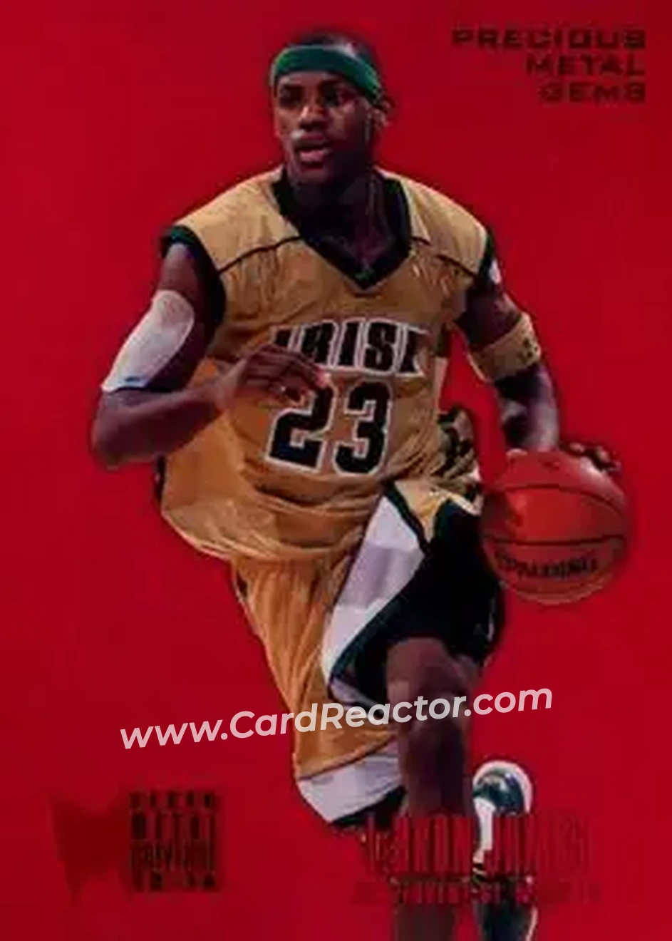 2013-14 Fleer Retro - '95-96 Metal Universe Precious Metal Gems Red #247 - LeBron James - St. Vincent-St. Mary Fighting Irish - Front