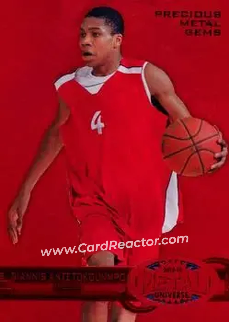 2013-14 Fleer Retro - '97-98 Metal Universe Precious Metal Gems Red #252 - Giannis Antetokounmpo - Greece - Front