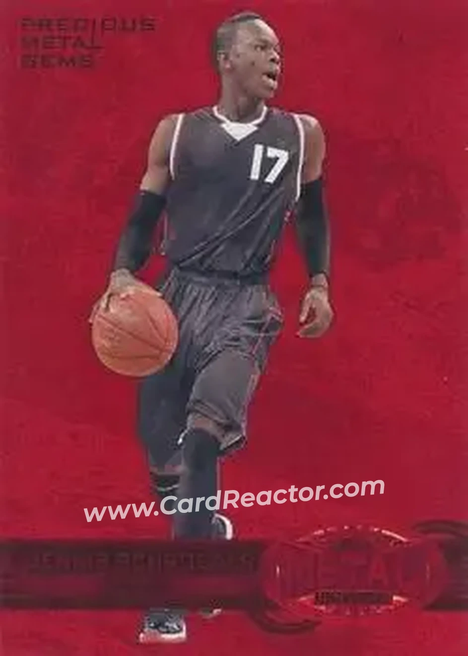 2013-14 Fleer Retro - '97-98 Metal Universe Precious Metal Gems Red #254 - Dennis Schroder - Phantoms Braunschweig - Front 2013-14 Fleer Retro - '97-98 Metal Universe Precious Metal Gems Red #254 - Dennis Schroder - Phantoms Braunschweig - Front