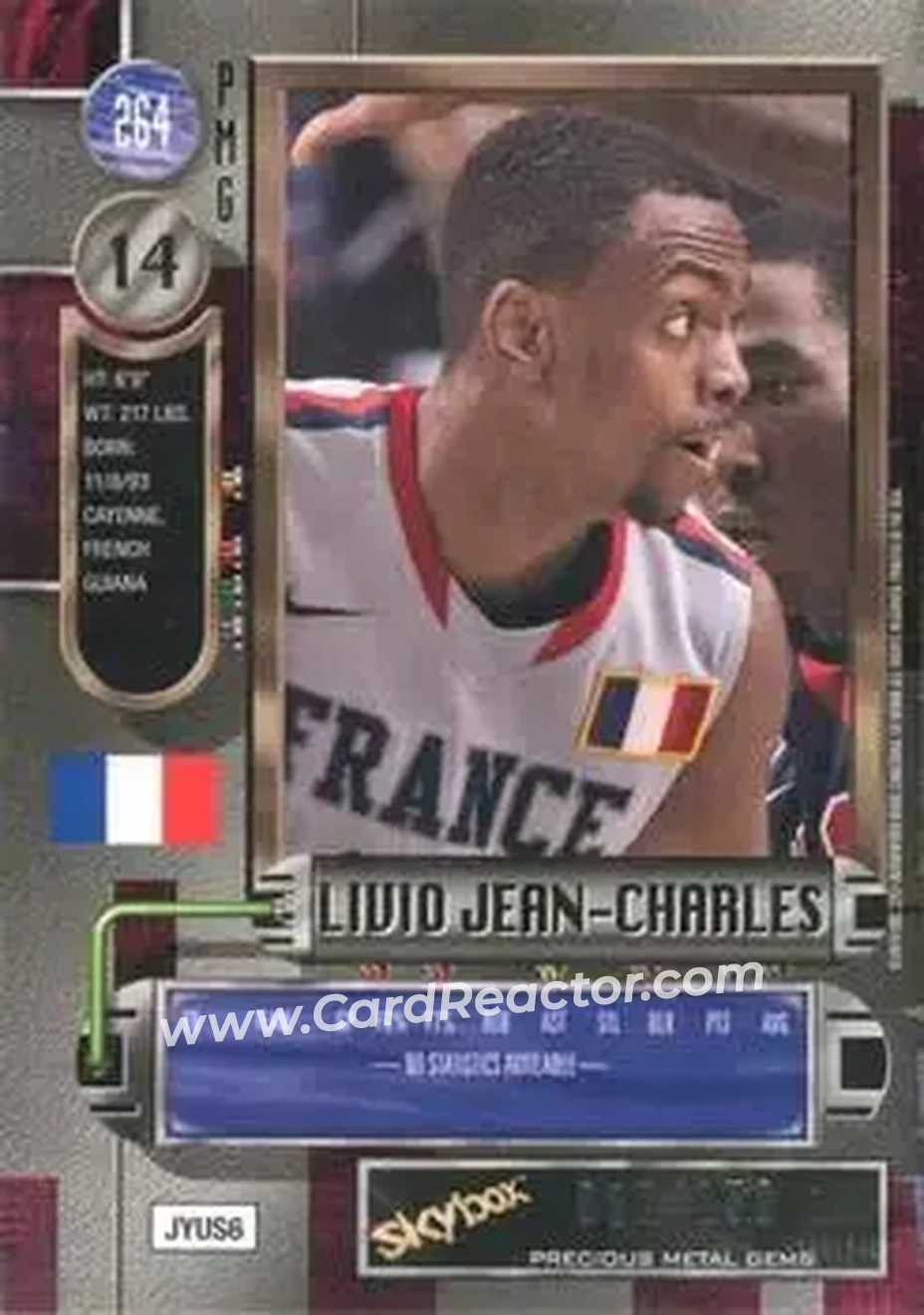 2013-14 Fleer Retro - '97-98 Metal Universe Precious Metal Gems Red #264 - Livio Jean-Charles - ASVEL Basket - Back