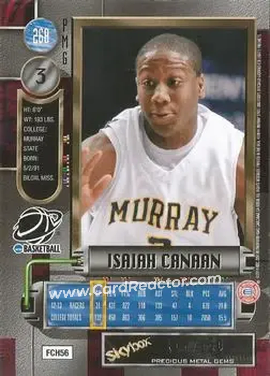 2013-14 Fleer Retro - '97-98 Metal Universe Precious Metal Gems Red #268 - Isaiah Canaan - Murray State Racers - Back