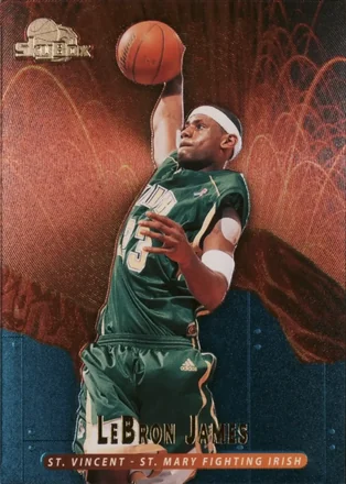 2013-14 Fleer Retro - '95-96 SkyBox Premium Meltdown #M4 - LeBron James - St. Vincent-St. Mary Fighting Irish