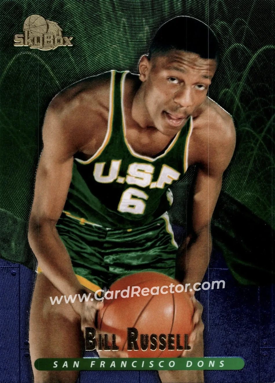 2013-14 Fleer Retro - '95-96 SkyBox Premium Meltdown #M6 - Bill Russell - San Francisco Dons - Front
