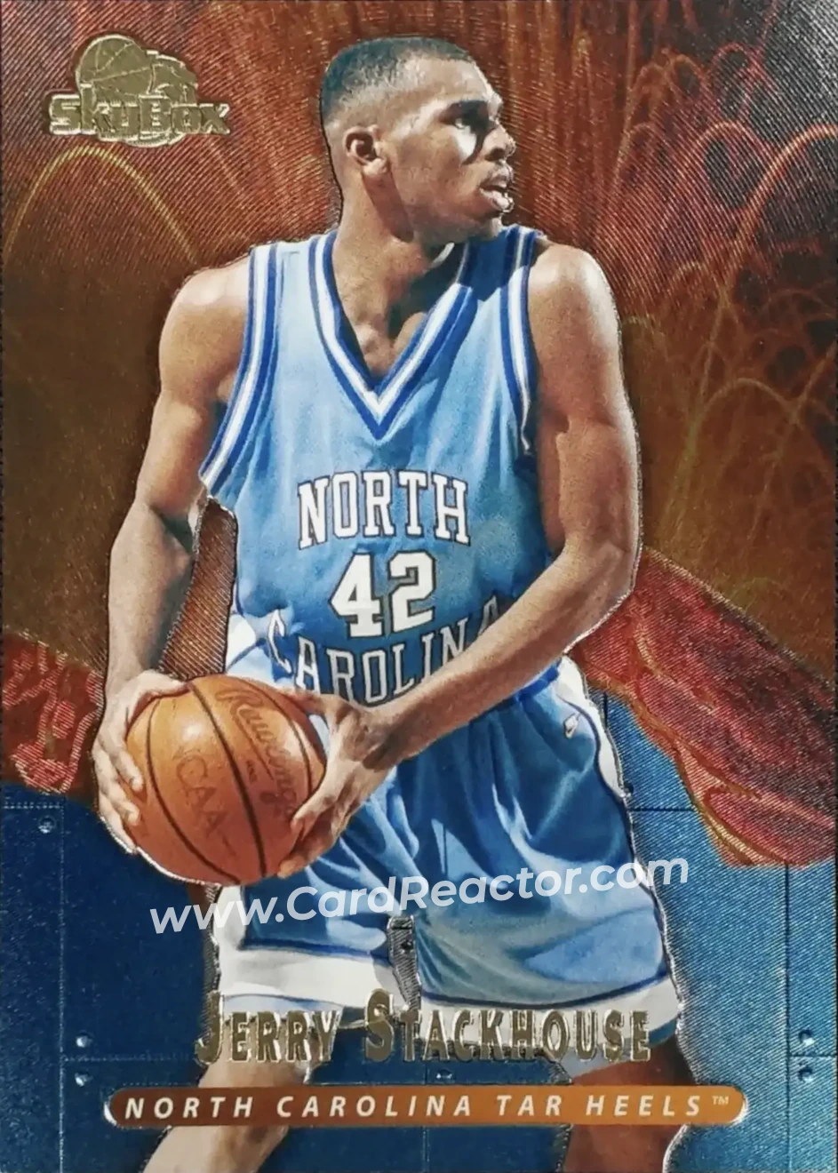 2013-14 Fleer Retro - '95-96 SkyBox Premium Meltdown #M13 - Jerry Stackhouse - North Carolina Tar Heels - Front