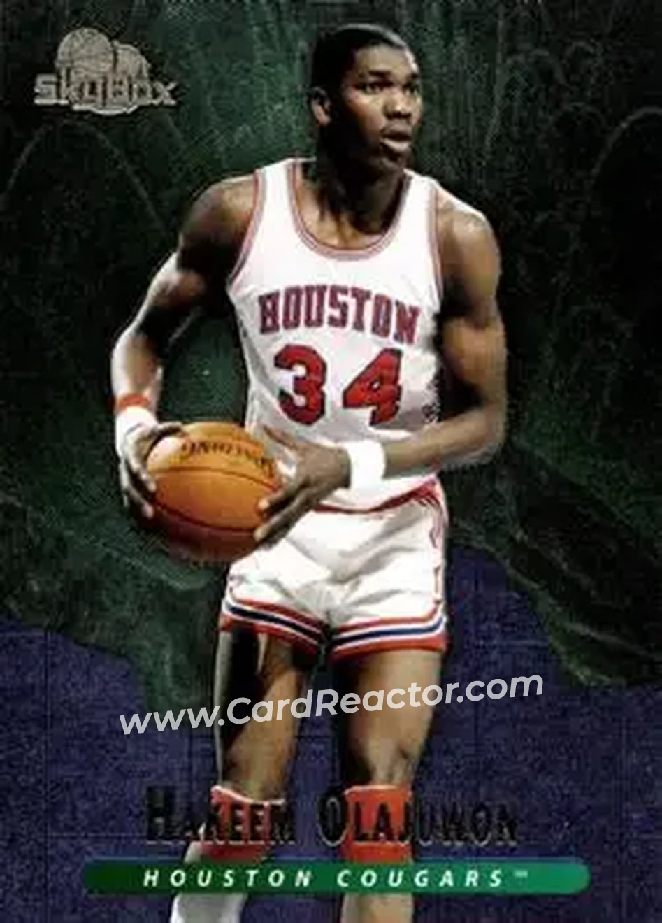 2013-14 Fleer Retro - '95-96 SkyBox Premium Meltdown #M15 - Hakeem Olajuwon - Houston Cougars - Front