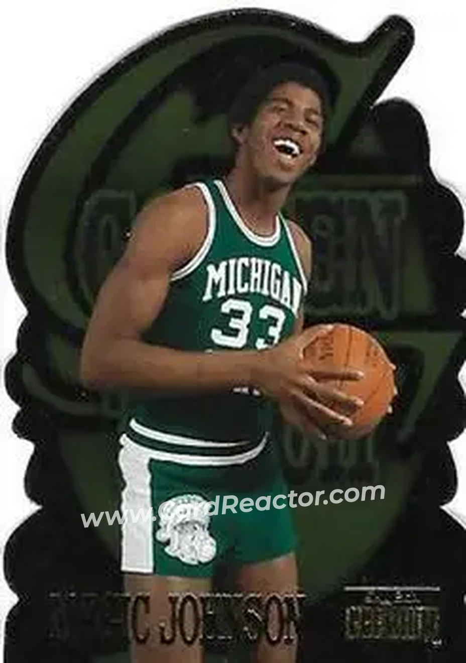 2013-14 Fleer Retro - '96-97 SkyBox Premium Golden Touch #11 - Magic Johnson - Michigan State Spartans - Front