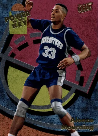 2013-14 Fleer Retro - '93-94 Ultra Power in the Key #1 - Alonzo Mourning - Georgetown Hoyas