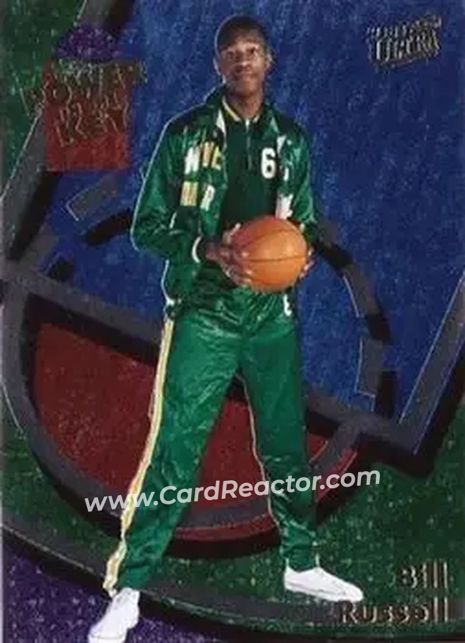 2013-14 Fleer Retro - '93-94 Ultra Power in the Key #2 - Bill Russell - San Francisco Dons - Front