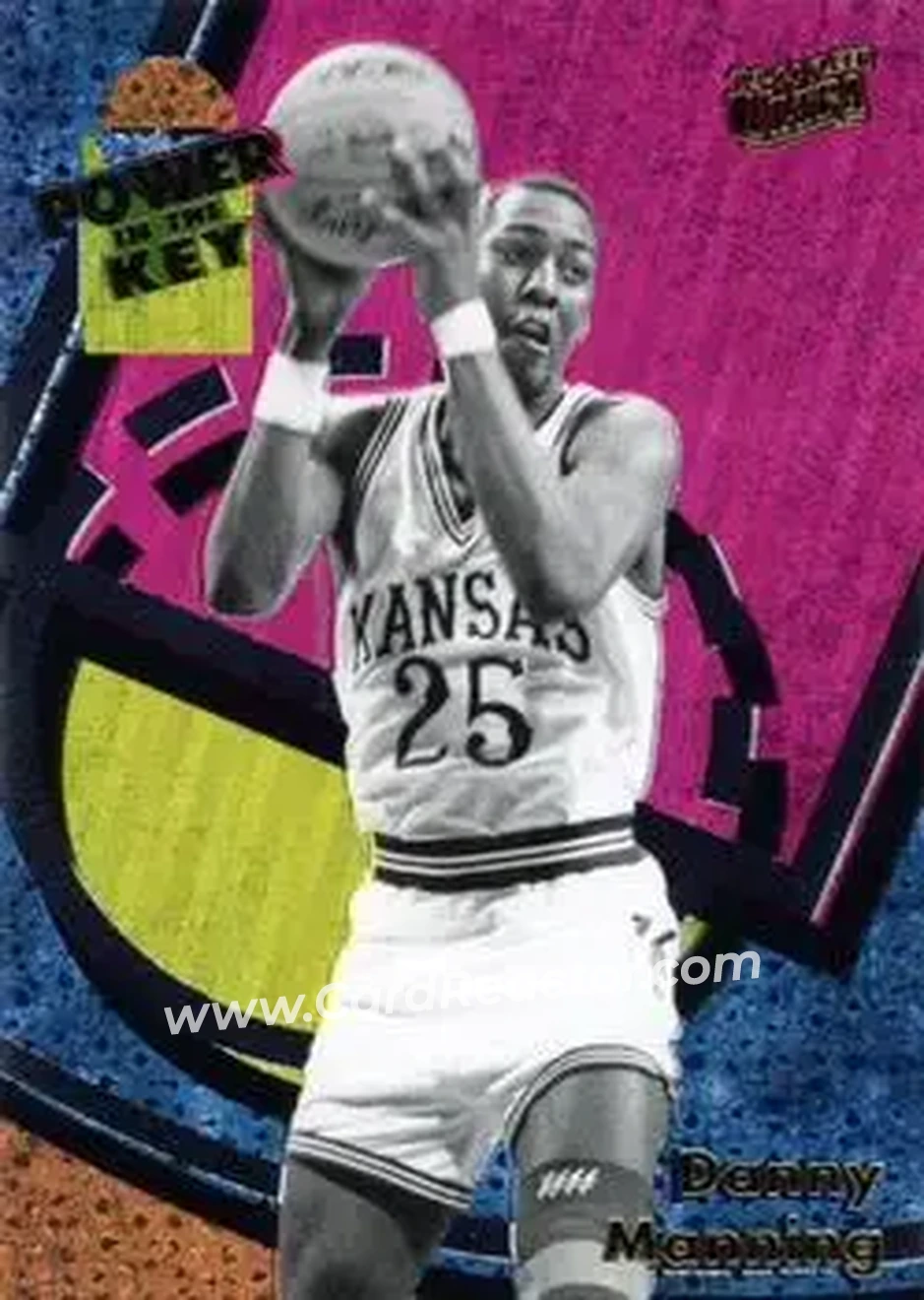 2013-14 Fleer Retro - '93-94 Ultra Power in the Key #4 - Danny Manning - Kansas Jayhawks - Front