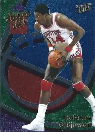 2013-14 Fleer Retro - '93-94 Ultra Power in the Key #8 - Hakeem Olajuwon - Houston Cougars