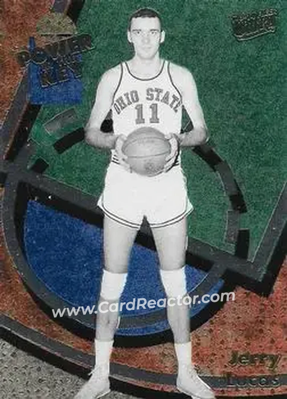 2013-14 Fleer Retro - '93-94 Ultra Power in the Key #9 - Jerry Lucas - Ohio State Buckeyes - Front 2013-14 Fleer Retro - '93-94 Ultra Power in the Key #9 - Jerry Lucas - Ohio State Buckeyes - Front
