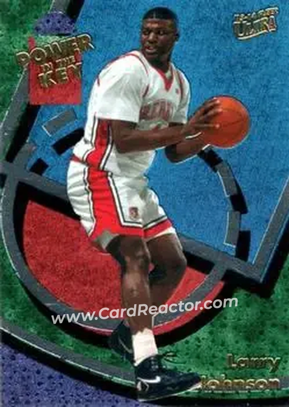 2013-14 Fleer Retro - '93-94 Ultra Power in the Key #11 - Larry Johnson - UNLV Runnin' Rebels - Front
