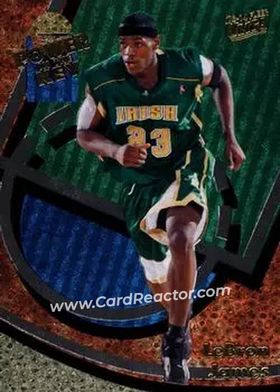 2013-14 Fleer Retro - '93-94 Ultra Power in the Key #12 - LeBron James - St. Vincent-St. Mary Fighting Irish - Front 2013-14 Fleer Retro - '93-94 Ultra Power in the Key #12 - LeBron James - St. Vincent-St. Mary Fighting Irish - Front