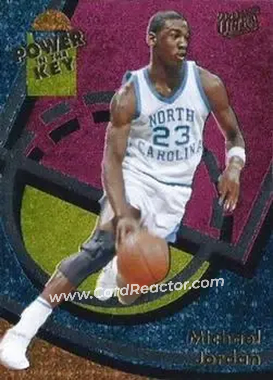 2013-14 Fleer Retro - '93-94 Ultra Power in the Key #13 - Michael Jordan - North Carolina Tar Heels - Front