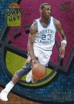 2013-14 Fleer Retro - '93-94 Ultra Power in the Key #13 - Michael Jordan - North Carolina Tar Heels