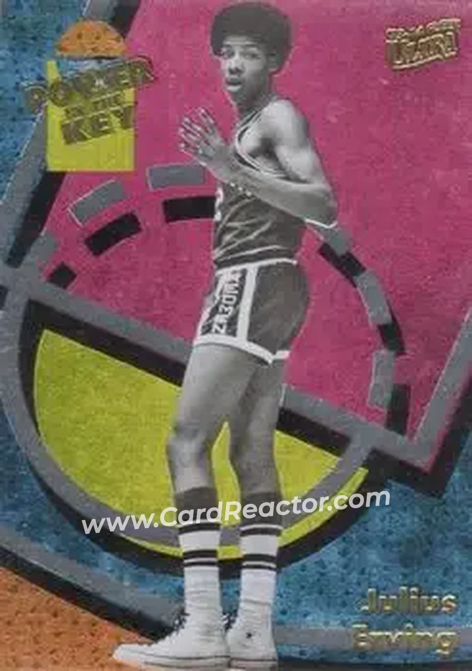 2013-14 Fleer Retro - '93-94 Ultra Power in the Key #16 - Julius Erving - UMass Redmen - Front