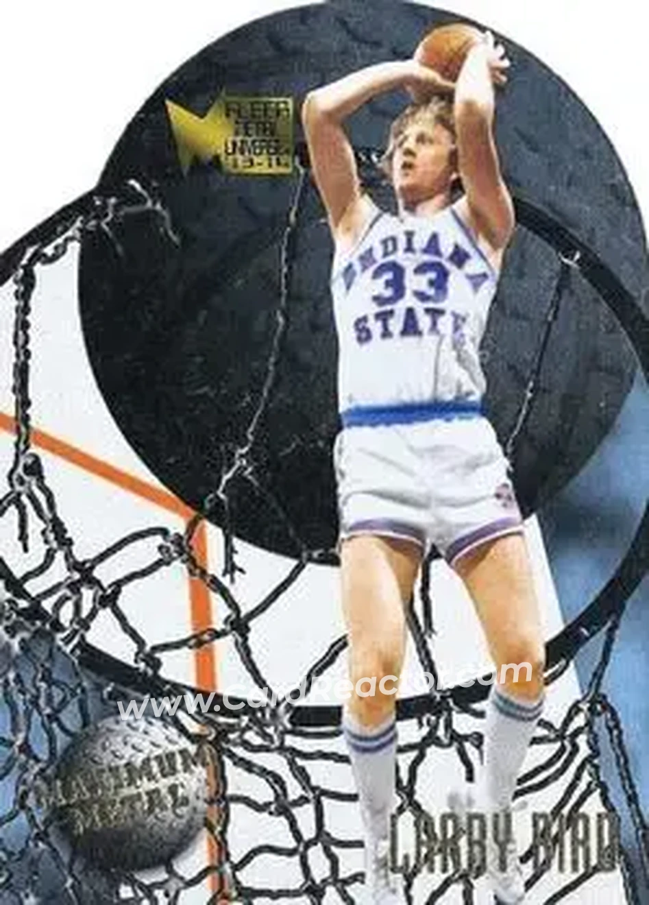 2013-14 Fleer Retro - '95-96 Metal Universe Maximum Metal #5 - Larry Bird - Indiana State Sycamores - Front