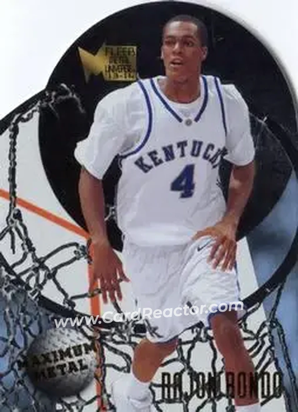 2013-14 Fleer Retro - '95-96 Metal Universe Maximum Metal #7 - Rajon Rondo - Kentucky Wildcats - Front