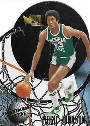 2013-14 Fleer Retro - '95-96 Metal Universe Maximum Metal #12 - Magic Johnson - Michigan State Spartans
