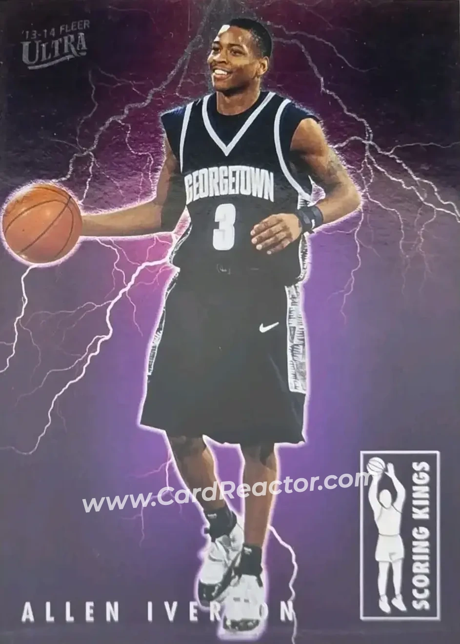 2013-14 Fleer Retro - '93-94 Ultra Scoring Kings #2 - Allen Iverson - Georgetown Hoyas - Front