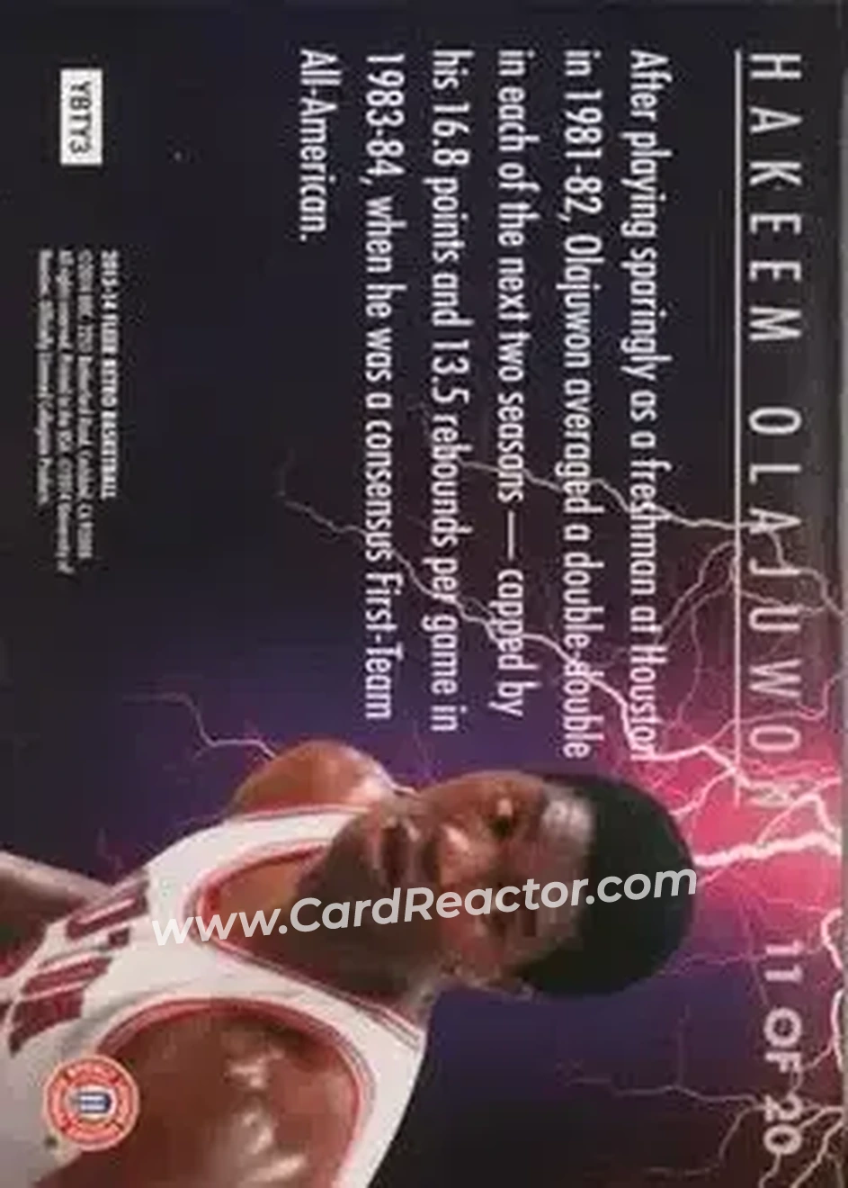 2013-14 Fleer Retro - '93-94 Ultra Scoring Kings #11 - Hakeem Olajuwon - Houston Cougars - Back