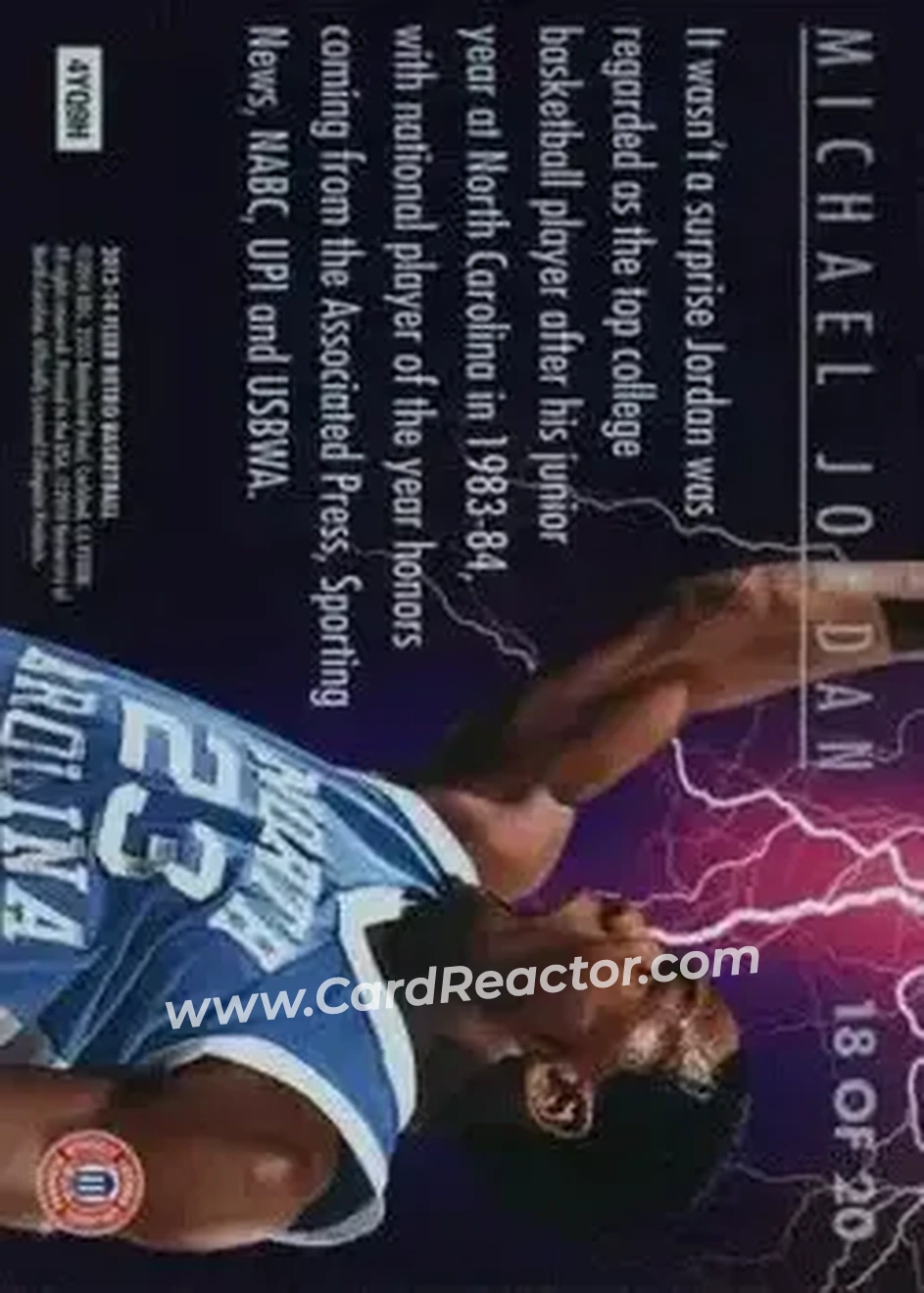 2013-14 Fleer Retro - '93-94 Ultra Scoring Kings #18 - Michael Jordan - North Carolina Tar Heels - Back