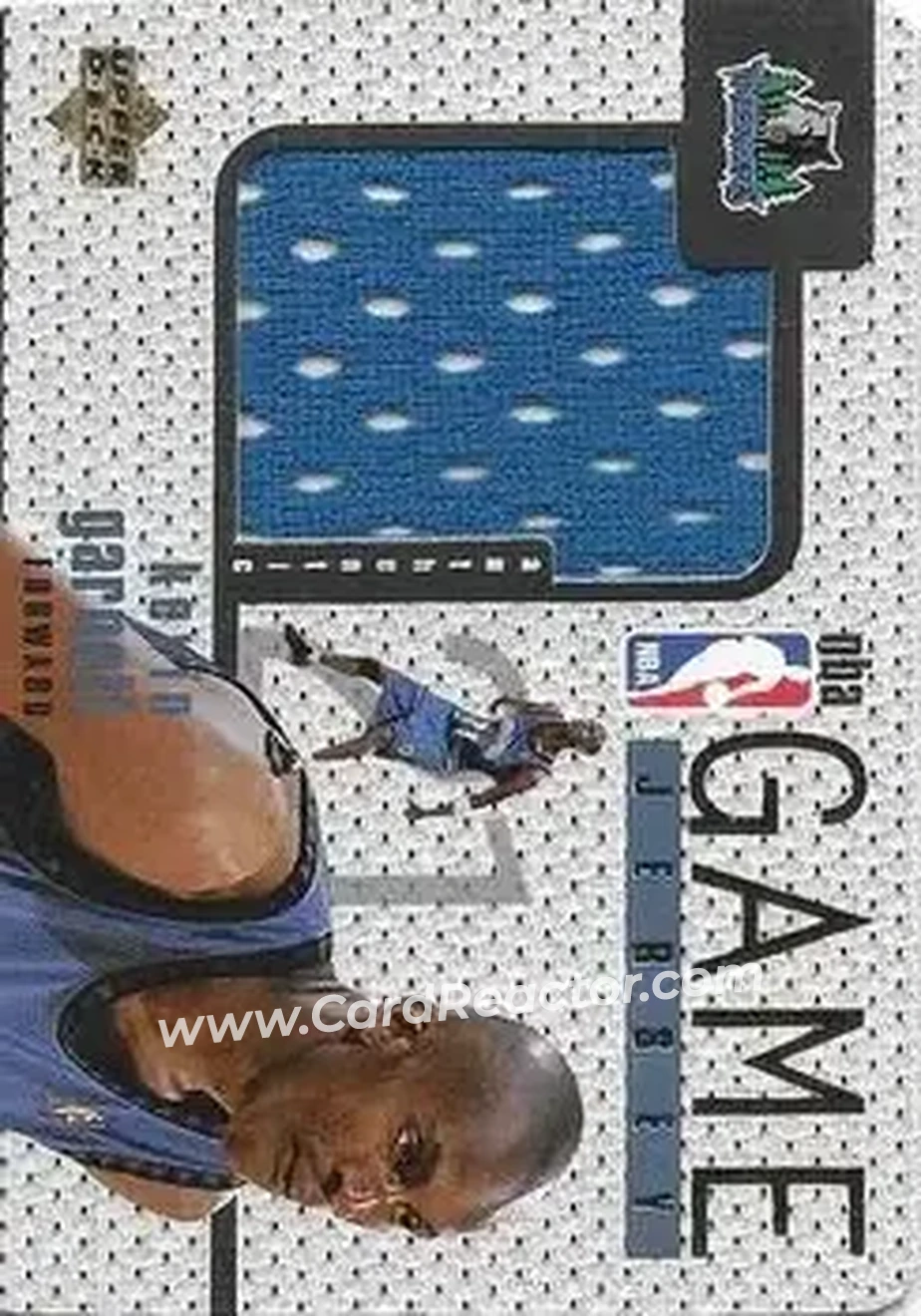 1997-98 Upper Deck - Game Jerseys #GJ3 - Kevin Garnett - Minnesota Timberwolves - Front