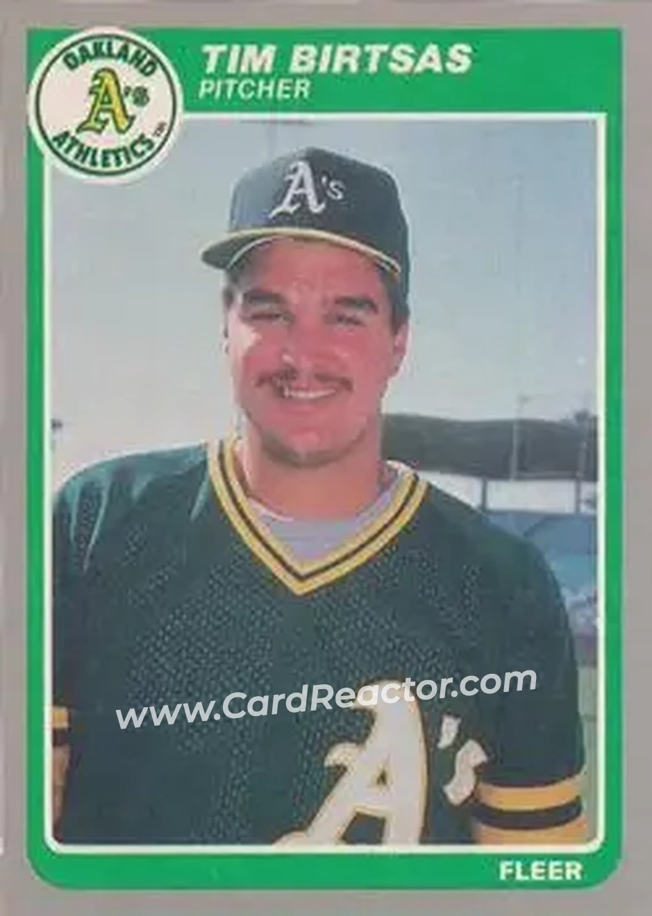 1985 Fleer Update #U-6 - Tim Birtsas - Oakland Athletics - Front