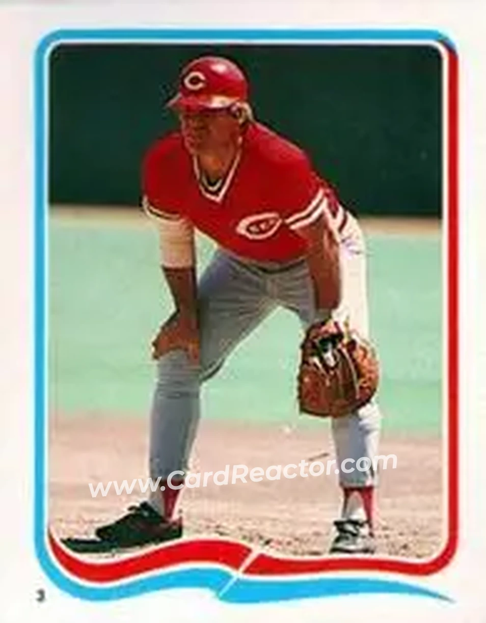 1985 Fleer Star Stickers #3 - Pete Rose - Cincinnati Reds - Front