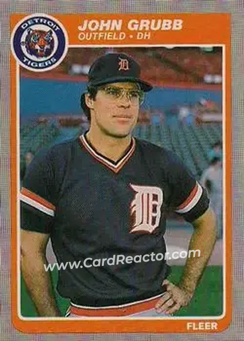 1985 Fleer #9 - Johnny Grubb - Detroit Tigers - Front