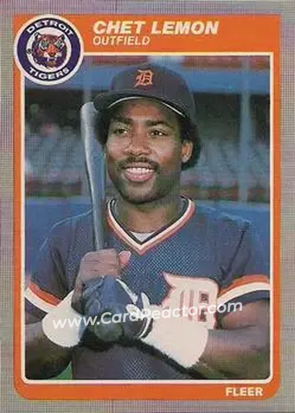 1985 Fleer #15 - Chet Lemon - Detroit Tigers - Front