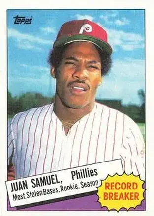1985 Topps #8 - Juan Samuel - Philadelphia Phillies