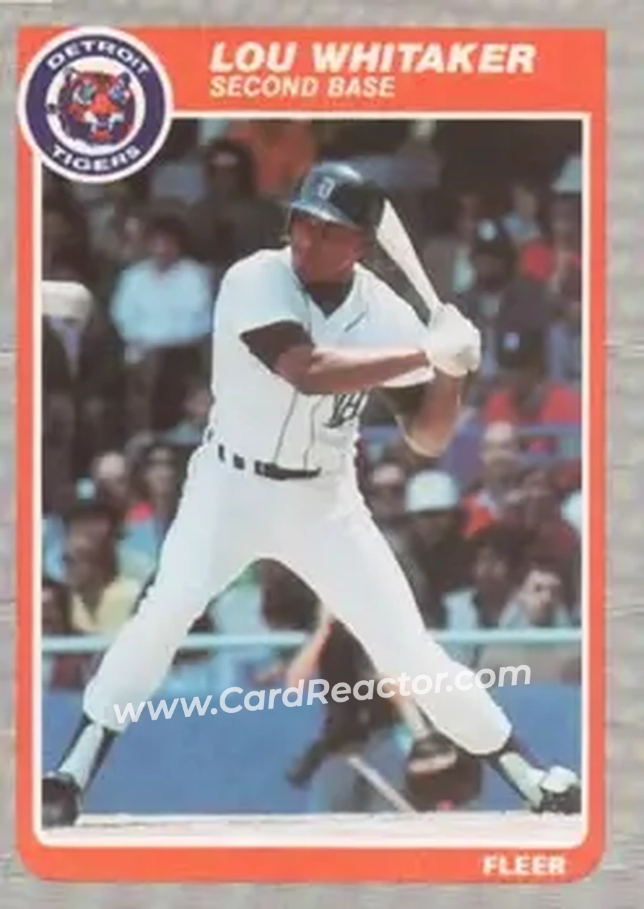 1985 Fleer #24 - Lou Whitaker - Detroit Tigers - Front