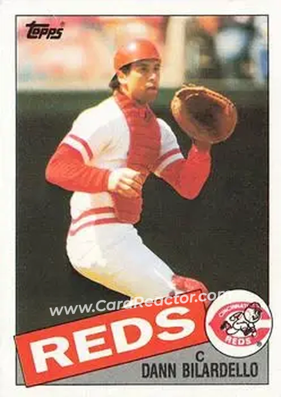 1985 Topps #28 - Dann Bilardello - Cincinnati Reds - Front