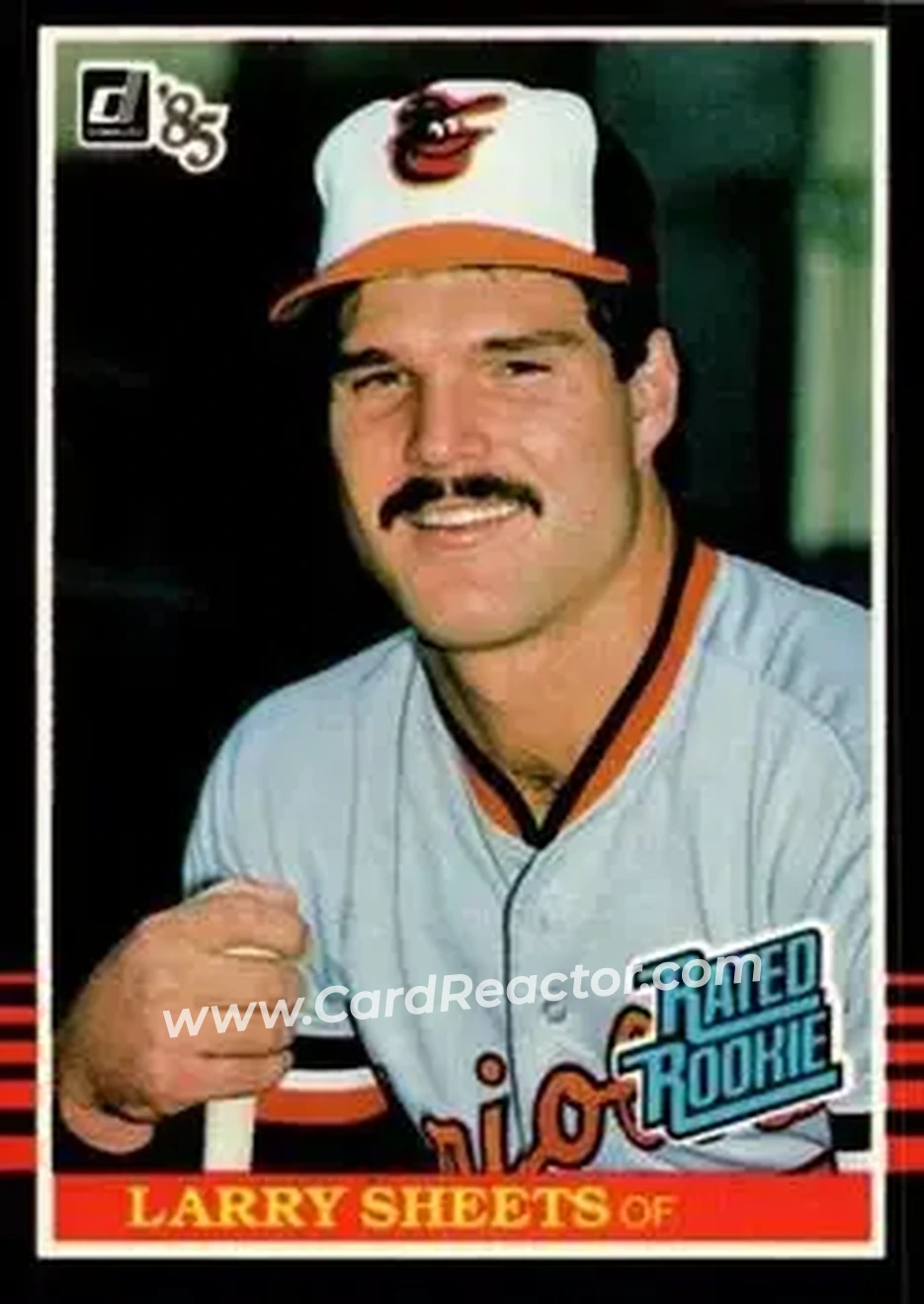 1985 Donruss #36 - Larry Sheets - Baltimore Orioles - Front