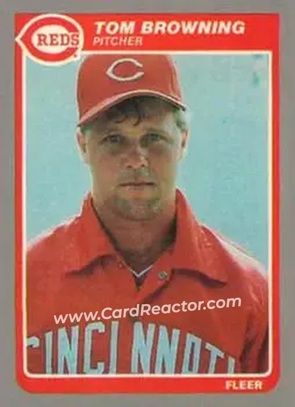 1985 Fleer Update #U-12 - Tom Browning - Cincinnati Reds - Front