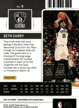 Back of Seth Curry