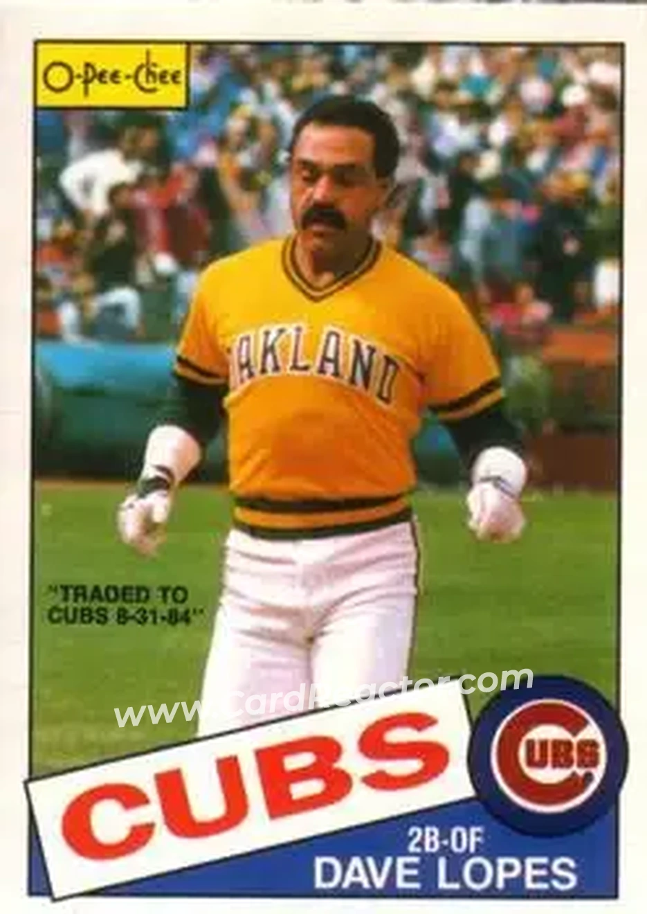 1985 O-Pee-Chee #12 - Dave Lopes - Chicago Cubs - Front