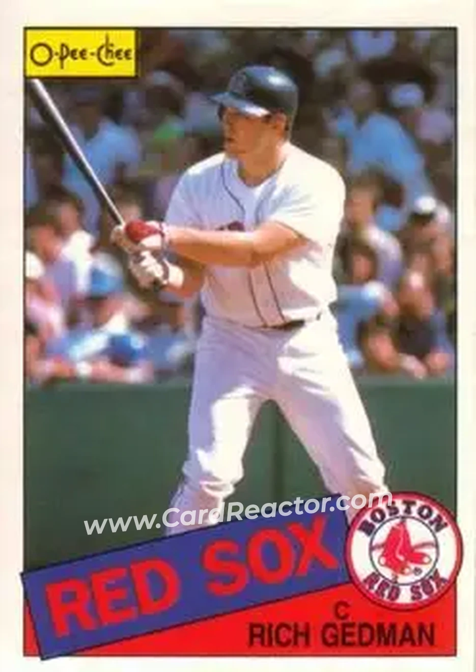 1985 O-Pee-Chee #18 - Rich Gedman - Boston Red Sox - Front