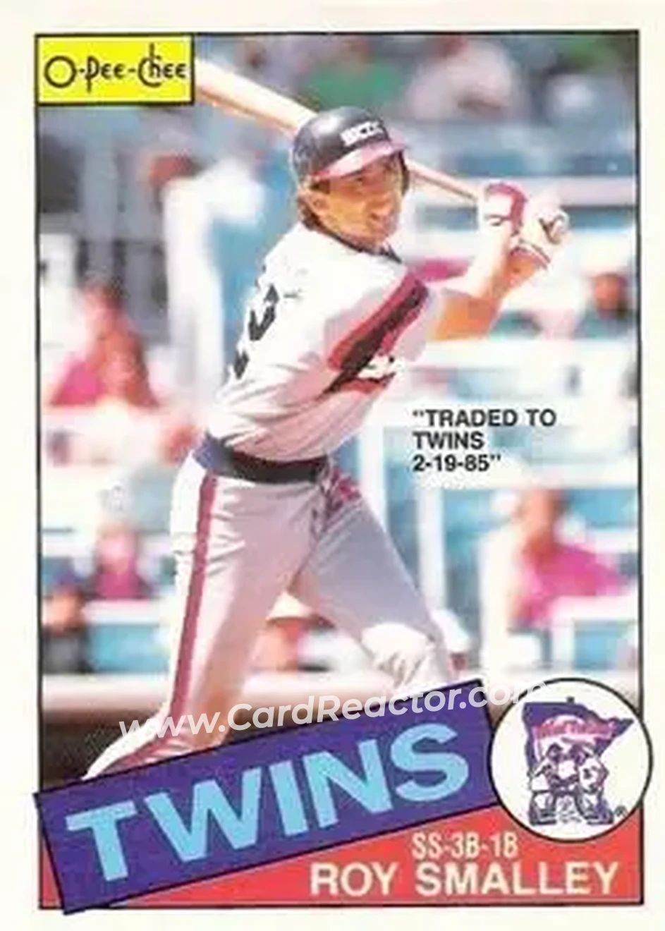 1985 O-Pee-Chee #26 - Roy Smalley - Minnesota Twins - Front