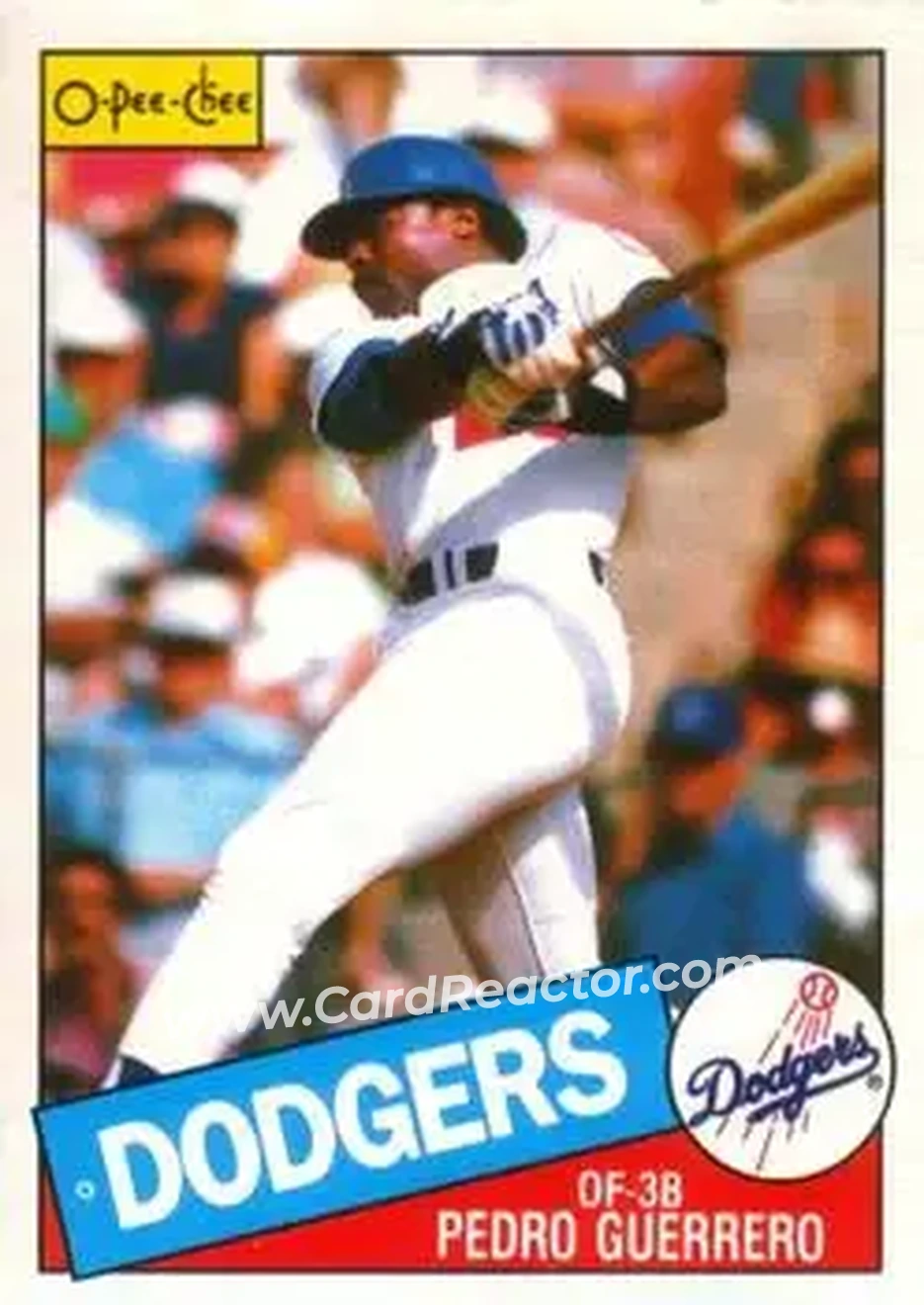 1985 O-Pee-Chee #34 - Pedro Guerrero - Los Angeles Dodgers - Front